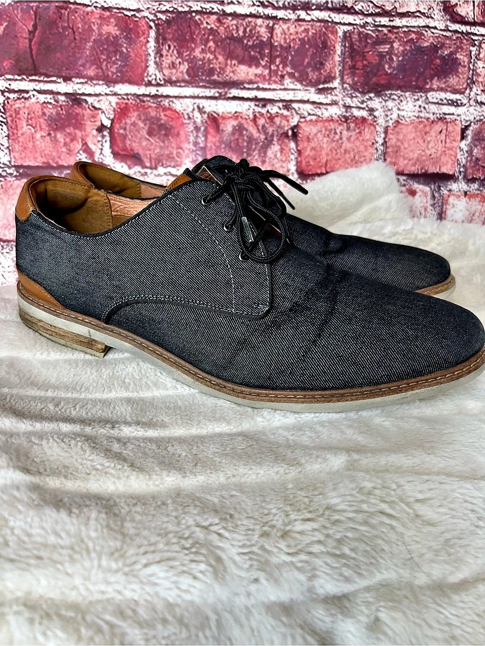 Florsheim Highland Canvas Plain Toe Black Oxford Shoes Men's Size 14 M